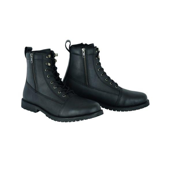 Mens Black Leather Motorcycle Boots